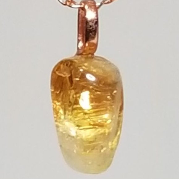 Raw Citrine Pendant with Adjustable Copper Necklace | Abundance & Positivity - Picture 4 of 4